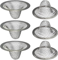 1.0" Bathroom Sink Drain Strainers, 6PCS Drain Hair Catchers for Laundry, Mop Pool, Utility, Slop, RV Sink, Stainless Steel Drain Filter