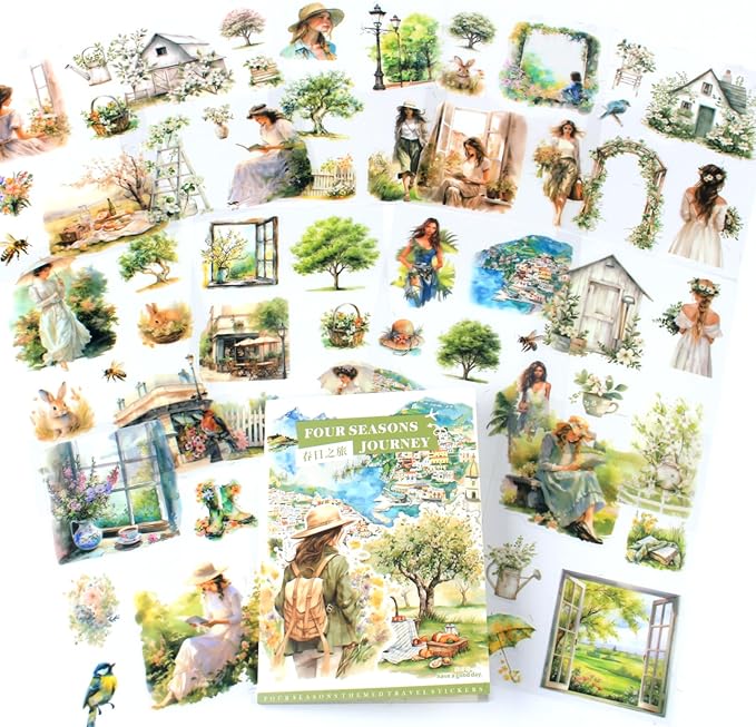 Spring Landscape Pre-Cut Journal Sticker Book by Dwpetzo