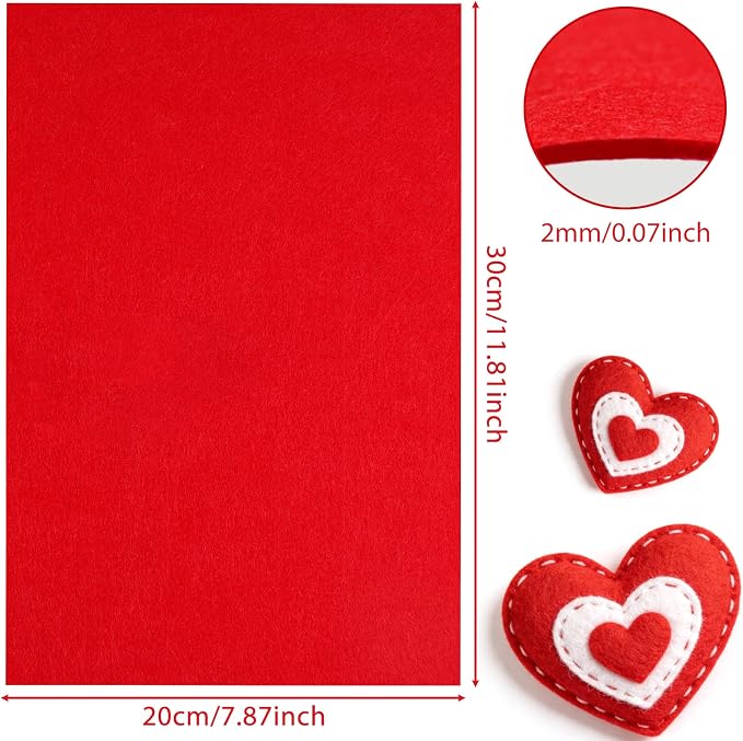 NEBURORA 12 Pcs 2mm Thick Stiff Felt Sheets - Image 3