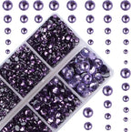 4000Pcs Mixed Size Hot Fix Round Crystals Gems Glass Stones Hotfix Flat Back by MASSIVE+BEADS