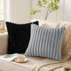 Pallene Faux Fur Plush Lumbar Throw Pillow Covers 12x20 Set of 2, Luxury Soft - Image 3
