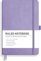 RETTACY Lined Journal Notebook, 192 Numbered Pages, A5 Size | Leather Hardcover by RETTACY
