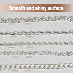 XKCWXY Necklace Chain for Jewelry Making, 16.4 ft 5 Rolls Silver Plated Chains - Image 5