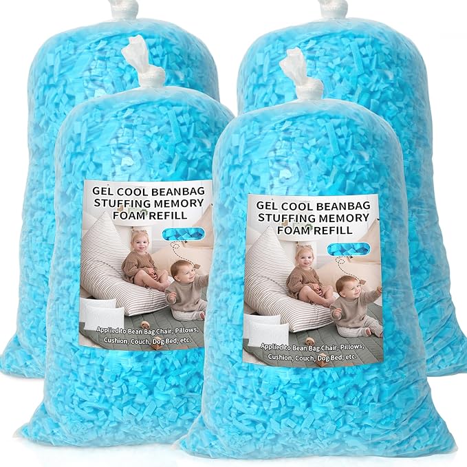 Bean Bag Filler, 20lbs Shredded Memory Foam Filling, Soft Pillow Stuffing Bean by Jecqbor