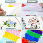 4 Pack Sketch Book, 5.5 x 8.5 Inch Sketchbook, 68lb/100gsm Top Spiral Bound - Image 5