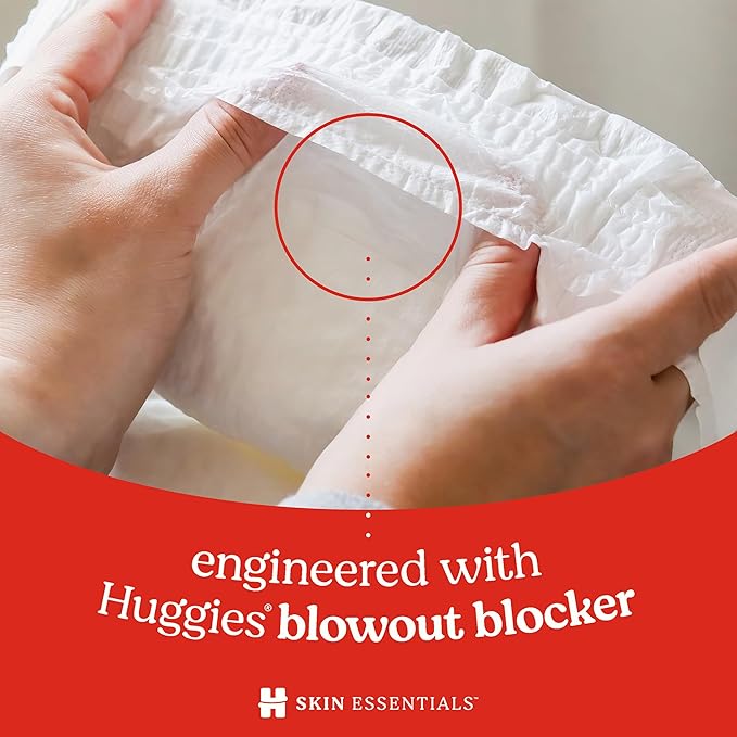 Huggies Size 5 Diapers, Skin Essentials Baby Diapers, Size 5 (27+ lbs), 120 Count (2 Packs of 60)