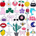 Silver-Tone Enamel Charms Set for DIY Jewelry Making by Anjulery