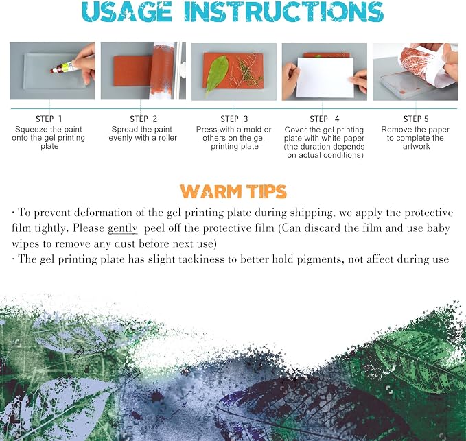 Vollence 5" X 7" + 8" X 10" Reusable Gel Monoprinting Plate Reusable Art Plate - Image 5