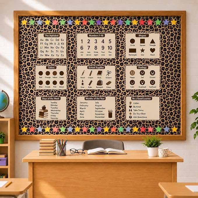 Leopard Print Bulletin Board Paper Roll Cheetah Bulletin Board Background Paper - Image 4