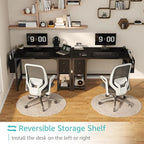 Lufeiya Computer Desk with Fabric Drawers, 40 Inch Reversible Gaming Desk - Image 4