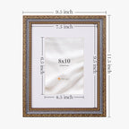 eletecpro 8x10 Vintage Picture Frame, Glass Cover, Horizontal or Vertical - Image 3