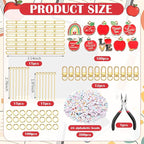CraftyDream 558 Pcs Teacher Charm Keychain Making Kit Back to School Thank You - Image 2