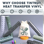 Tintnut Diamond Plate Heat Transfer Vinyl, 7 Sheets 12×10in Iron on Vinyl | - Image 3