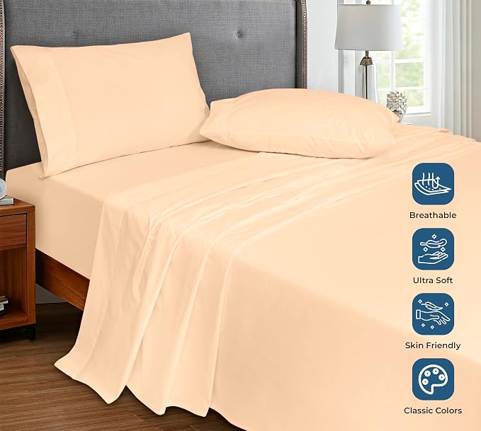 Royale Linens 100% Organic Cotton King Flat Sheet Only - Image 4