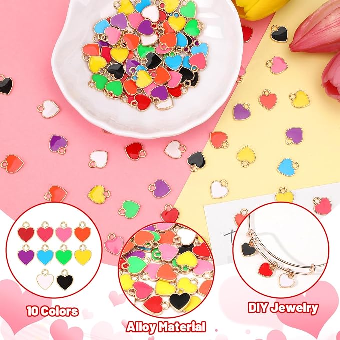 MARFOREVER 120 Pcs Heart Charms - Image 3