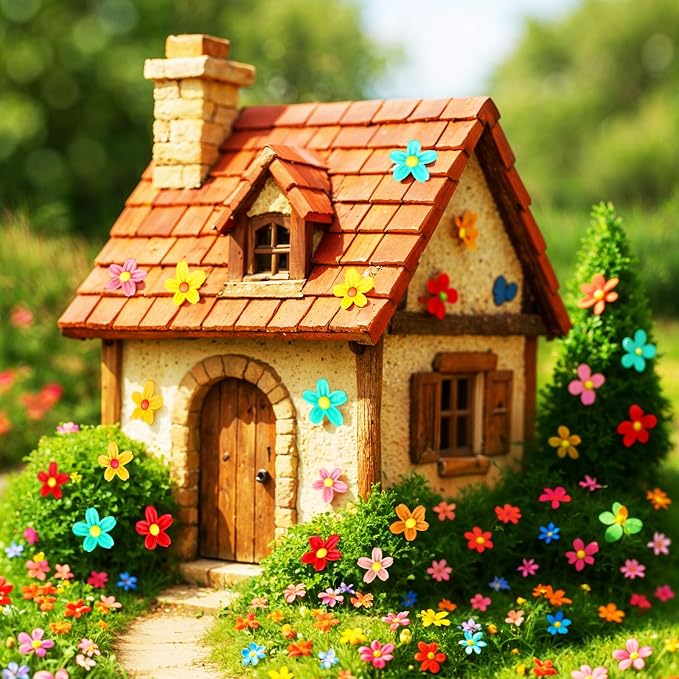 100 Pcs Mini Flowers for Crafts Minature Flowers for Minature Houses Resin - Image 7