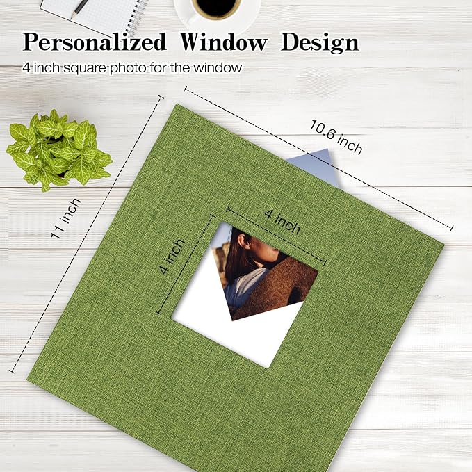 potricher Large Photo Album Self Adhesive 4x6 5x7 8x10 Pictures Linen Cover 80 - Image 2
