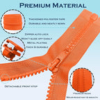 ANPURZII 2PCS #5 22 Inch Vermilion Orange Separating Jacket Zippers - Image 3