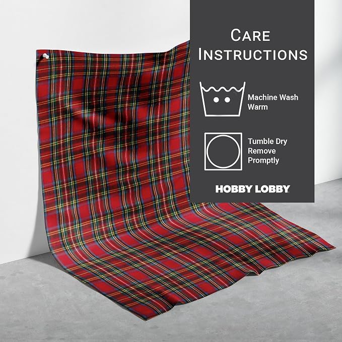 Hobby Lobby Red Royal Stewart Tartan Cotton Calico Fabric, 1 Yard | Precut - Image 4