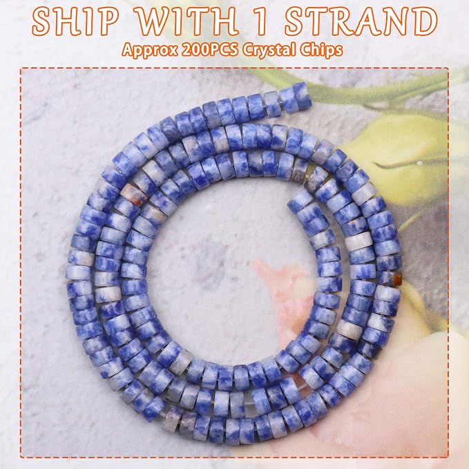 Natural Stone Heishi Beads for Necklace Making, 4 mm x 2 mm Small Flat Round - Image 2