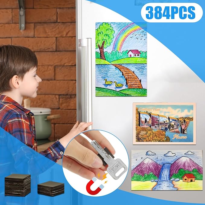 Magnetic Squares Pieces with Adhesive Backing, Self Sticky Magnets - Image 5