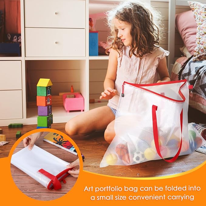 Reginary 10 Pcs Art Portfolio Bags, 19 x 25 Inch Clear Poster Storage Bags - Image 5