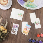 100 Sheets Watercolor Paper 2 x 3.5inch, 300 GSM Deckled Edge Paper - Image 5