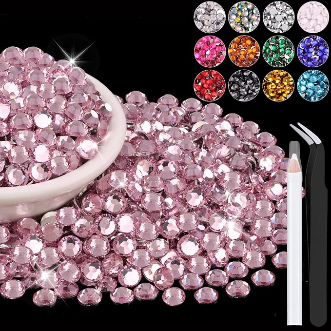 1500PCS 6mm Resin Rhinestones in Bulk, Bedazzling Flatback Crystals Rhinestones by BELLEBOOST