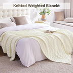Knitted Weighted Blanket for Adult, No Beads Heavy Blanket 50” x 60'' 5lbs - Image 7