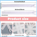 YAKA 20pcs White Nylon Invisible Zippers Tailor Sewing Tools Garment - Image 2