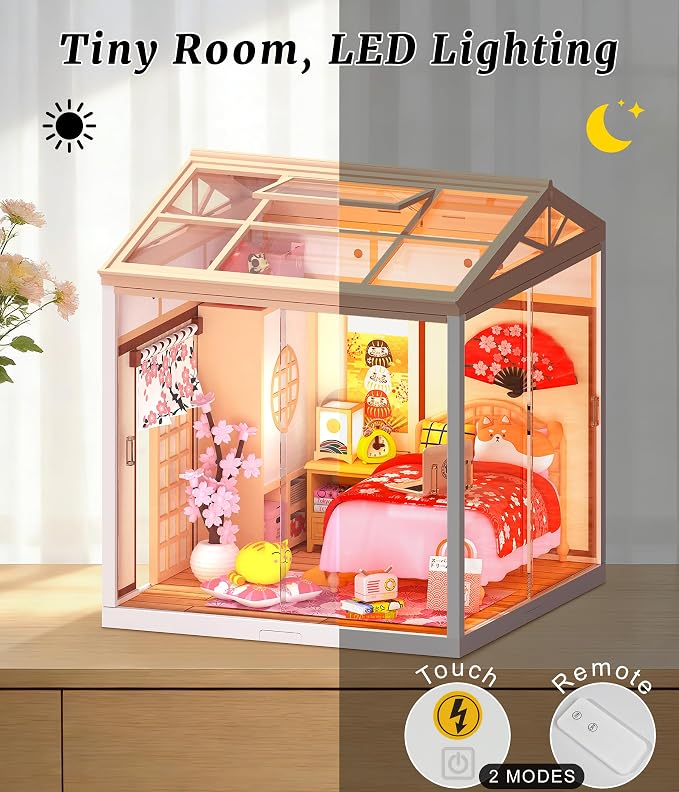 Sakura Japanese Bedroom Miniature House Kit – DIY Dollhouse - Image 2