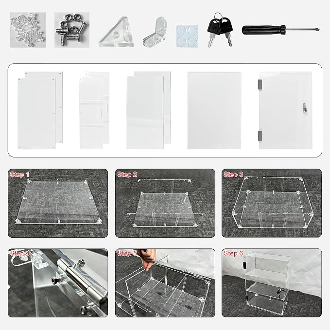 3 Shelf Acrylic Lockable Display Case - Image 7