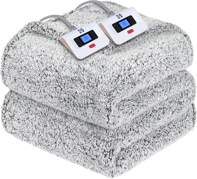 Sealy Electric Blanket Queen Size, Dual Control Soft Sherpa Heated Blanket by Sealy
