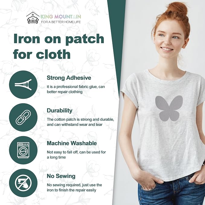 Iron on Patches for Clothes, 8 Pieces Fabric Patches for Clothing, Hat Repair - Image 2
