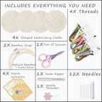 Bonroy 4 Sets Embroidery Set for Beginners, Art Craft, Easy Sewing, Includes - Image 2