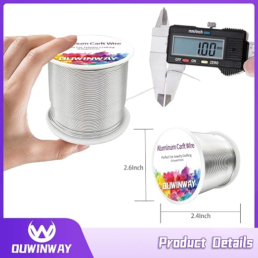 18Gauge Silver Aluminum Crafts Wire 260FT, - Image 2