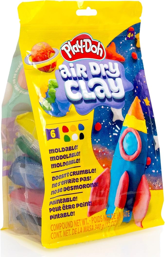 Play-Doh Brand Air Dry Clay, 6 Vibrant Clay Colors, Soft & Ultra Light Modeling - Image 9