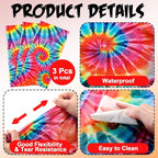 Newwiee Tie Dye Tablecloth Rainbow Table Cloth 54 x 108 Inch Plastic Rectangle - Image 2