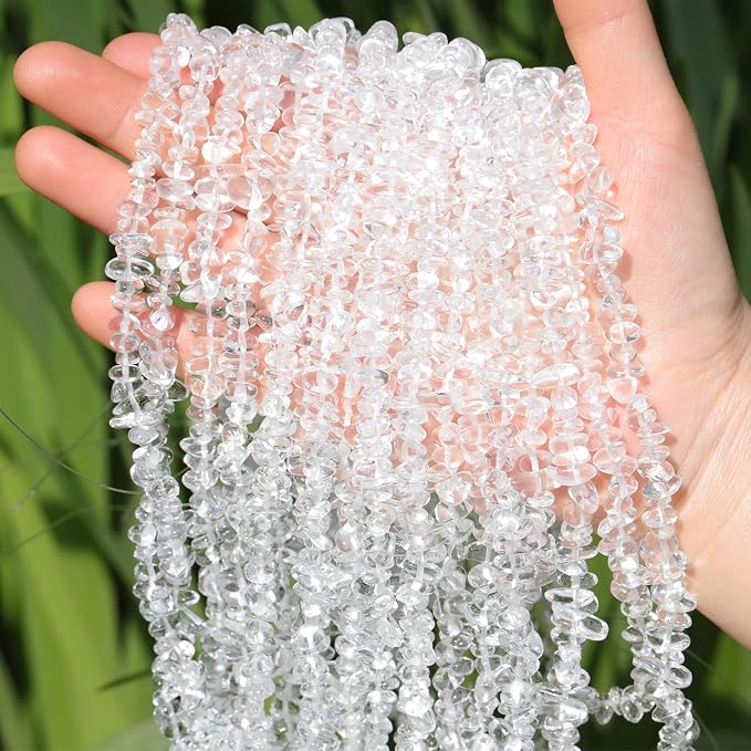 400pcs 5-8mm Clear Crystal Glass Chip Beads Irregular Pre Drilled Loose Beads - Image 6