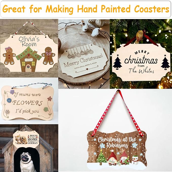 12Pcs Unfinished Wood Crafts, Rectangle-Shaped Wood Plaques - Image 3