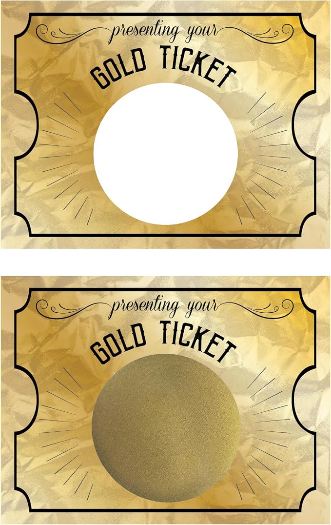 My Scratch Offs 20 Pack Gold Ticket DIY Make Your Own Golden Ticket Scratch Off - Image 5