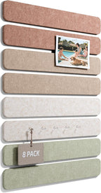Fluxynara Cork Board Alternative Felt Strip Board 8-Pack 13"x2", Office Pin by FLUXYNARA