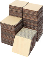 220 PCS 3 Inch Blank Wood Square, 3 x 3 Inches Unfinished Wood Pieces, Blank by Geytetqi
