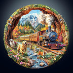 KAAYEE Wooden Puzzles for Adults, 3D Visual Effect Dogs Racing Against Trains - Image 8