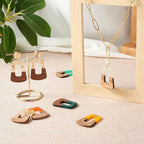 FASHEWELRY 20Pcs Wood Resin Charms Trapezoid Wooden Earring Blanks Charms 10 - Image 3