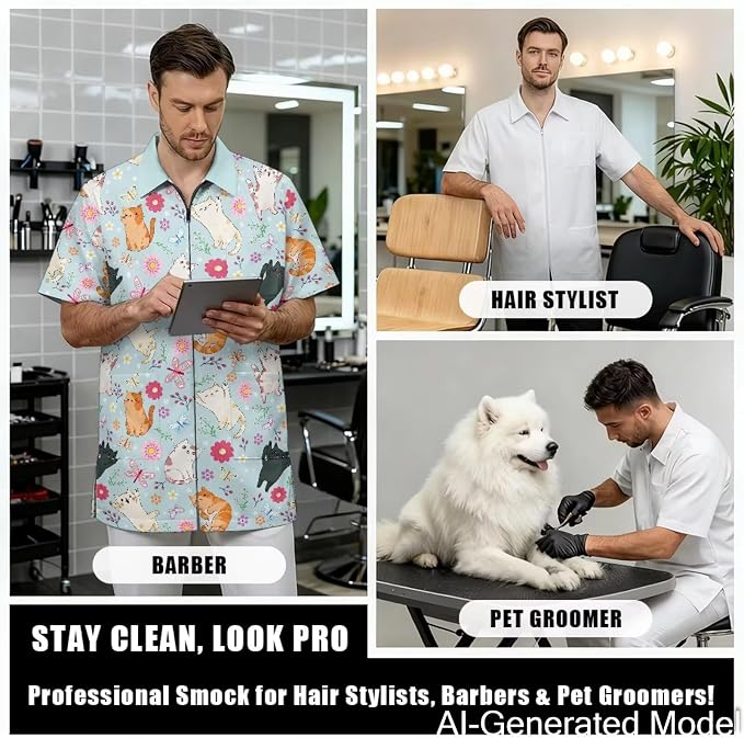 Professional Grooming Smock Unisex, Water Resistant Anti-Static | Hairdresser - Image 4