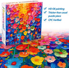 Jigsaw Puzzles for Adults 1000 Pieces, Colorful Flower Wall Puzzles for Adults - Image 2