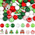 FairySandy 240 Pcs Christmas Wooden Beads Craft 0.63 Inches Hanging Red Green by FairySandy