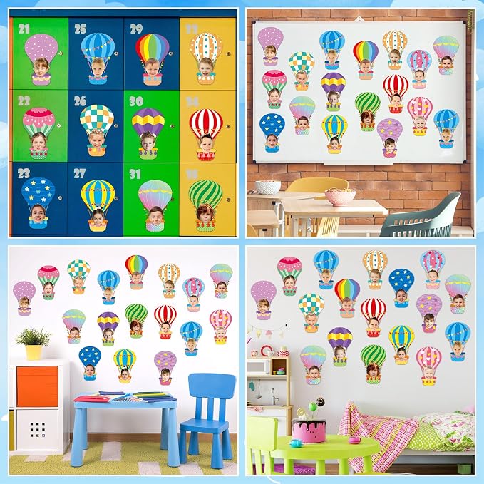 AUGSUN 60 Pcs Hot Air Balloon Bulletin Board Decorations Back to School - Image 6