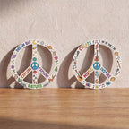 12 Pcs 12 Inches Wood Peace Cutouts Unfinished Round Wood Peace Sign Decor - Image 3